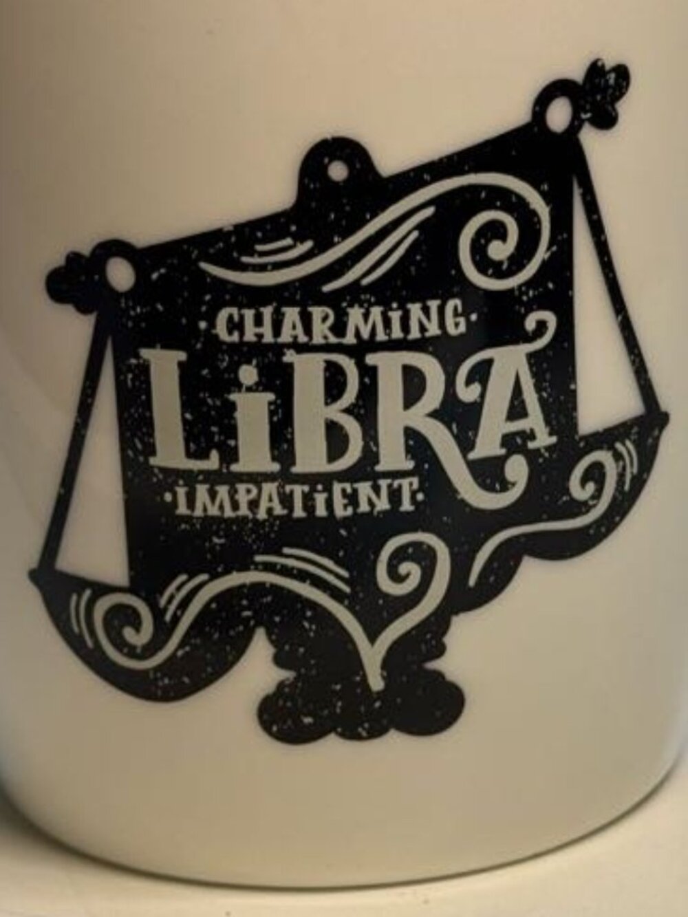 Charming Libra Mug with Black Zodiac Design